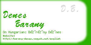 denes barany business card